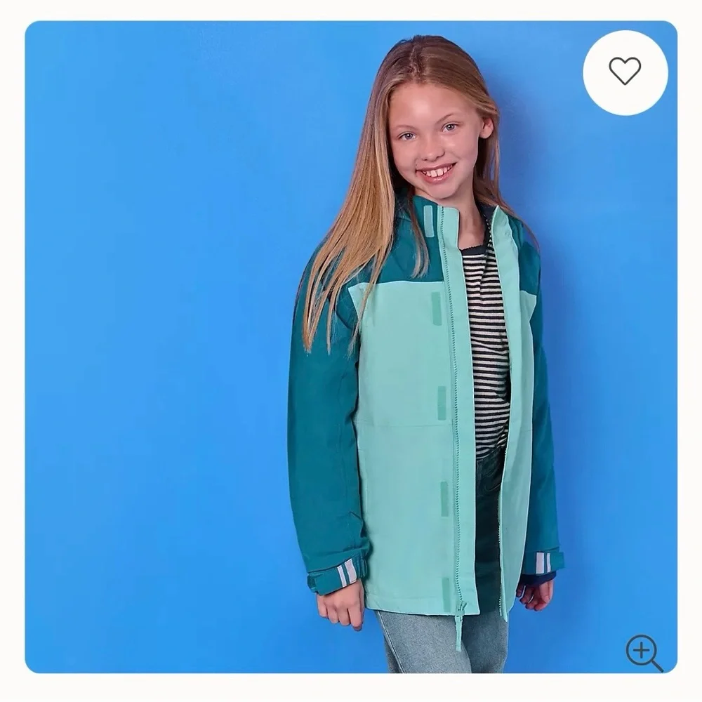 Girls Two-Tone Teal Squall Waterproof Insulated Coat - Picture 1 of 10